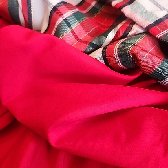 Tommy Bahama Girls Holiday Red Plaid Overall Dress Size 8 B2 - Picture 4 of 4